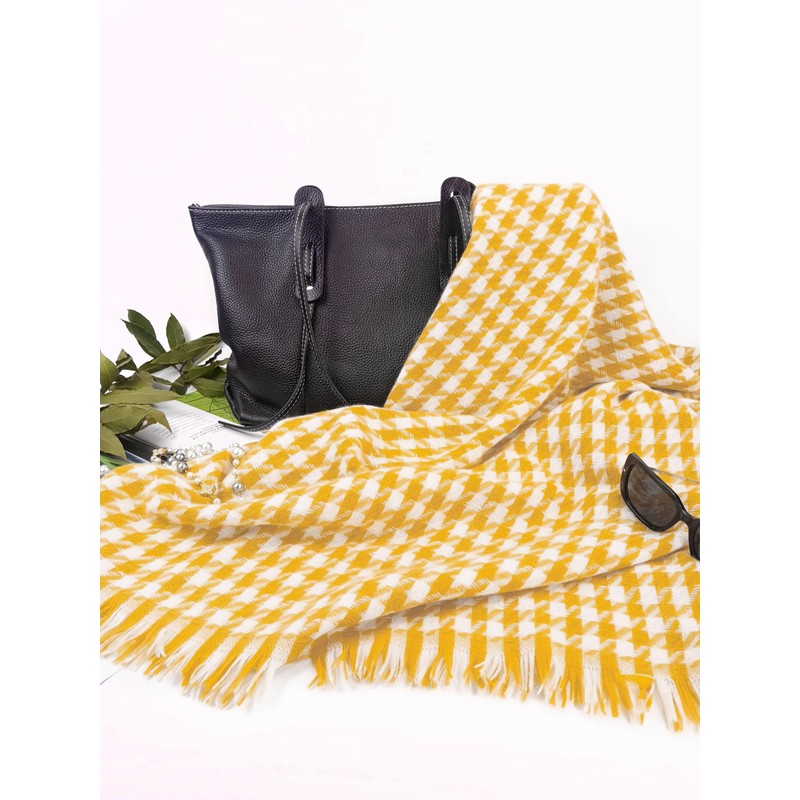 Warm Cashmere Scarf Autumn Winter Houndstooth Scarf/XL Stole Wrap Scarf