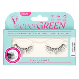 everGREEN Plant Lashes, Full Band, Strip Lashes, Natural Wispy Eyelashes, Fake Eyelashes, Plant Based Fibres, Flared & Natural Volume (Dew Drop) Full Band Lash