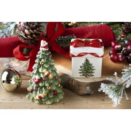 Spode Christmas Tree and Gift Salt & Pepper Shaker Set (2-Piece)- Holiday Kitchen & Table Décor - Festive Home Accent, Christmas Gift/Stocking Stuffer for Collectors & Holiday Enthusiasts