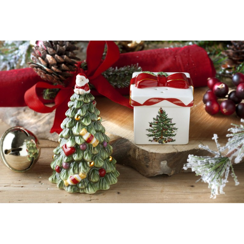Spode Christmas Tree and Gift Salt & Pepper Shaker Set
