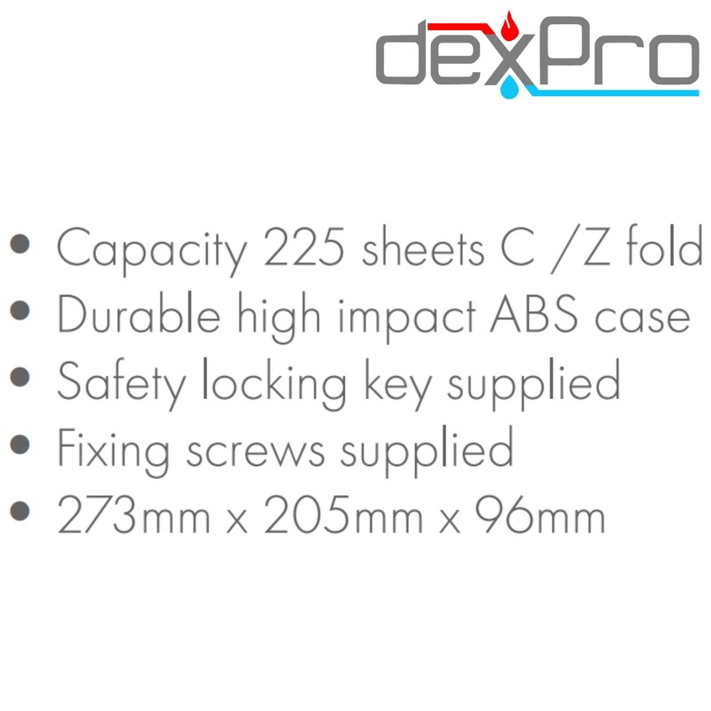 Dexpro Lockable Paper Towel Dispenser Holder C/Z Fold Wall Mounted