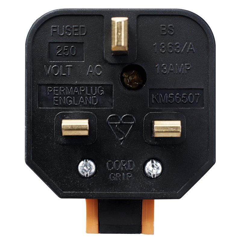 Permaplug UK 3 Pin Mains Plug. 13 Amp Heavy Duty