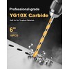 Faqeegi 10PCS 6-Inch Masonry Drill Bit Set, YG10X Carbide Tipped,