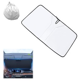 Car Windshield Sunshade 136x65cm with Upgraded Thickened Material - Front Window Sun Protection for Cars, SUVs, and MPVs - Blocks UV Rays, Keeps Vehicle Cool - Includes Storage Bag