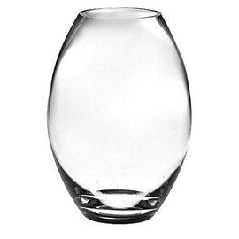 Barski Glass - Handmade - 8" H - (8 inches High) - Barrel Vase - Clear - Made in Europe