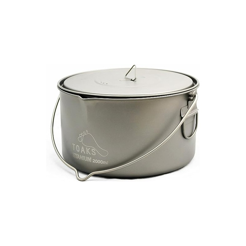 TOAKS Titanium Outdoor Camping Hanging Pot With Bail Handle Easy