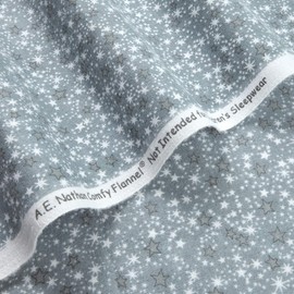 A.E. Nathan Comfy Flannel Stars Grey Fabric By The Yard