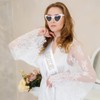 BAHABY White Bride to Be Sash & Heart Sunglasses Set