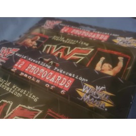 (2) 1999 TITAN SPORTS  WWF Wrestlemania Live! Photocards Factory Sealed 6X2,NOC