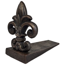 Lulu Decor 100% Cast Iron Fleur De Lis Door Stopper, 5 lbs 11 oz, Well Built Door Stopper, 6.50" H, 8" L