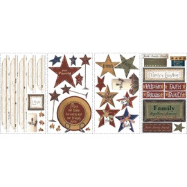 RoomMates RMK1568SCS Family and Friends Rustic Country Peel and Stick Wall Decals