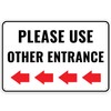 1PC Please Use Other Door Sign Left Arrow, 12 x