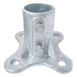 Warmwu Chain Link Fence Post 2 1/2" Floor Flange Pipe Flange Galvanized Fence Post(Pack of 2, Sliver)