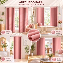 2 Panele Cortinas Blackout Para Ventana 265x160cm Habitacion                                                                                          
