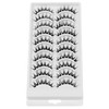 10 Pairs Cat Eye Lashes Clear Band Fluffy Natural False