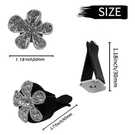 5 Pcs Car Vent Clip,Bling Flower Air Fresheners Vent Clips,Car Diffuser Rhinestone Car Interior Decoration Charm Accessories