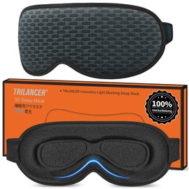 Eye Mask, Sleeping Mask, Side Sleeper, 3D Sleeping Mask, Eye Patch, Men, Women, Comfortable, 100% Light Blocking Blindfold for Sleeping, Naps, Meditation, Plane, Bedroom (Light Blue Mesh)