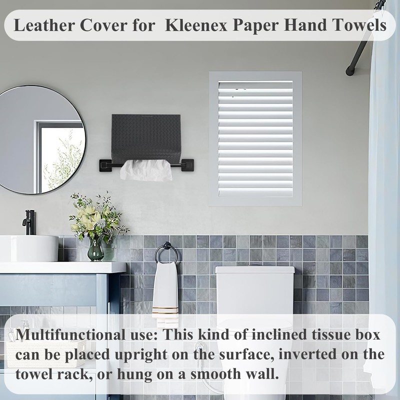 Jasenna Leather Cover for Disposable Paper Hand Towel Box, Compatible