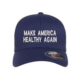 Make America Healthy Again Embroidered Flexfit Hat Trump President MAGA Republican Patriotism (US, Alpha, Large, X-Large, Navy Curved)