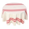 Red Cotton Tablecloth, Round Tablecloth 60 Inch Cloth, Striped Tablecloth,