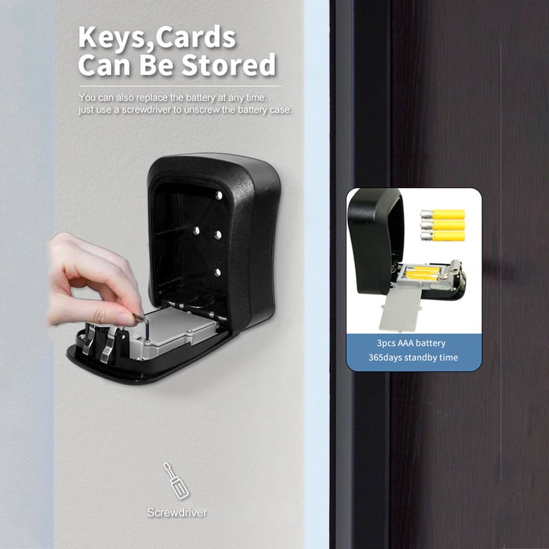 Key Lock Box Sturdy Waterproof Rust Resistant Large Capacity Wall