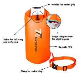 T6 2x Orange TPU Swim Buoy 15L - Adjustable Waist Strap & Durable Open Water Float