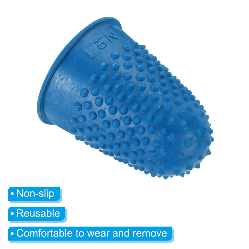 PATIKIL 0.71x1.14 Inch Rubber Finger Tips, 10 Pack Silicone Thumb