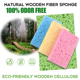 PANYEE Cleaning Scrub Colored Sponge,Non-Scratch Kitchen Cellulose Dishwashing Sponge,16Pack Biodegradable Natural Sponge