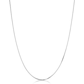 Kooljewelry 14k White Gold Venetian Box Chain Necklace For Women (0.5 mm, 24 inch)