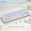 Womier White Jelly Keycaps, Ceramic Keycaps Style Clear Keycap