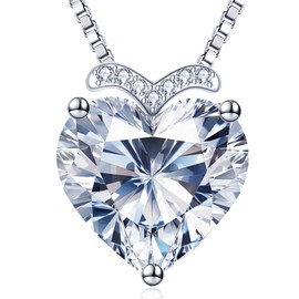 N9NEMUSES Moissanite Necklace for Women, 3 Carat Heart Moissanite I Love You Necklace, Wedding Anniversary Birthday Gifts for Women, Jewelry Gifts for Her Wife Girlfriend Mom