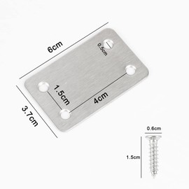 Luabue 10Pcs Mending Plates Brackets for Wood Flat Straight Brackets 60x38mm Stainless Steel Repair Fixing Plates for Table Chair Bed Cabinet Furniture Repair Connector with Screws and Holes