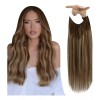 Fshine Extensiones Cabello Natural 70gr 14in Balayage Marrón A Miel