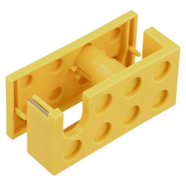 Culinavog Sticky Tape Dispenser, Mini Plastic Cellotape Holder, Small Cute Desktop Tape Dispenser for Office, Building Blocks Tape Dispenser for Home, Restaurants, Warehouse (5.2×4×10.7cm, Yellow)