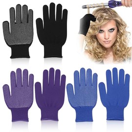 EIH1 3 Paar hitzebeständige Handschuhe für das Haarstyling mit rutschfester Silikonnoppe