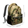 MIEPOS Frog Playing Banjo Backpack, Whimsical Forest Polyester Backpacks,Lightweight Double