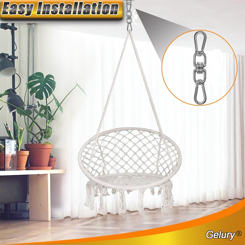 Gelury 2 Pack Swing Swivels, 304-Stainless Steel Swivel Ring, Heavy