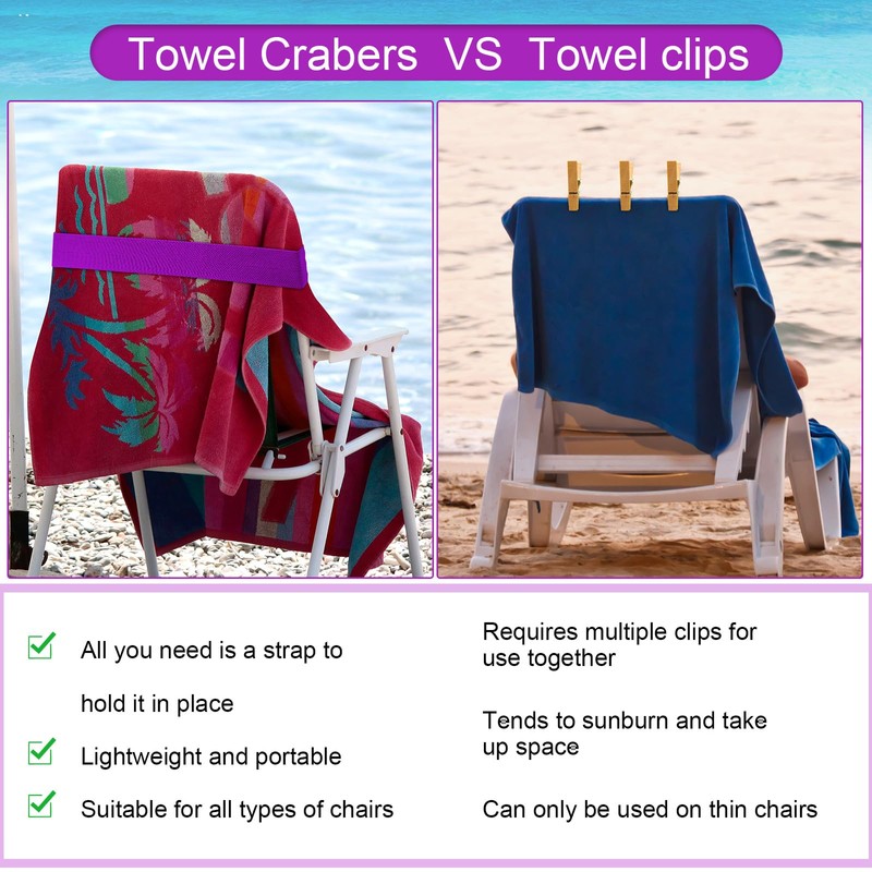 Jexine 24 Count Beach Towel Bands Clips Windproof Elastic Beach