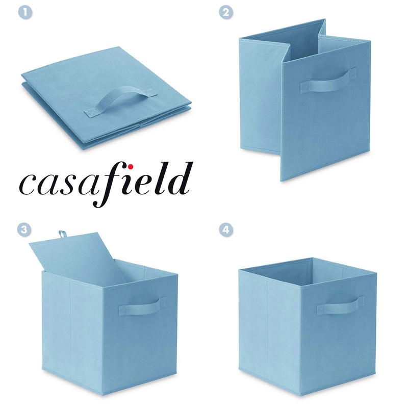Casafield Set of 6 Collapsible Fabric Cube Storage Bins, Baby