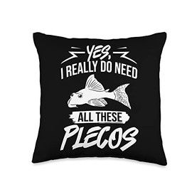Plecostomus Pleco Fish Aquarium Food Tank Zebra Cave Throw Pillow, 16x16, Multicolor