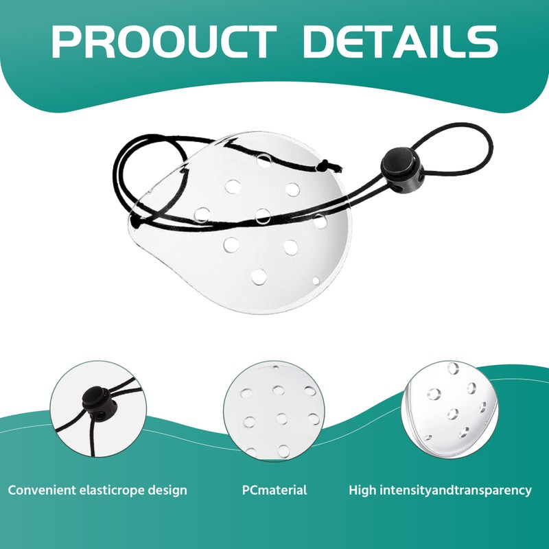 2 PCS Transparent Eye Shield, Ventilated Eye Shield After with