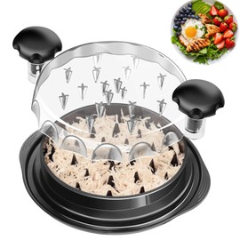 Xinlie Chicken Shredder 10.8 in Chicken Shredder Tool Twister with Ergonomic Handle Chicken Shredder with Clear Lid for Home Use, Ergonomic Handle, Anti-Slip, Heat Resistant, Bpa Free Meat Shredder