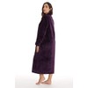 Just Love Textured Plush Zipper Lounger Robe for Women, Wine,