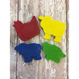 Handmade 15 sets of 4 Farm Barnyard Animal Crayons Party Favor 1st Birthday Old Mcdonald
