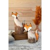 KALALOU NBA2440 Set of Two Recycled Wood and Iron Foxes