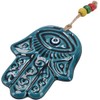 GURU SHOP Ceramic Hamsa Hand with Protective Eye, Boho Wall