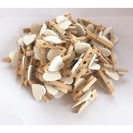 50 Pcs Mini Heart Wooden Clips Clothespins Photo Paper Peg Pin Craft Decoration Clips Laundry Storage Organization
