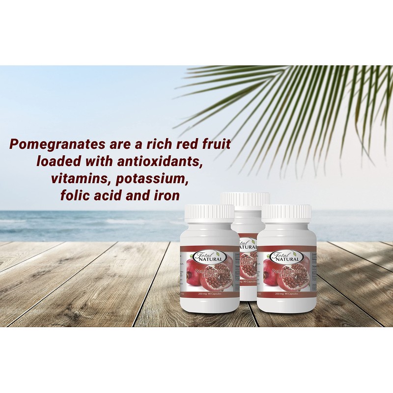 Pomegranate Extract 250mg 90c [1 bottle] by Total Natural, Kidney