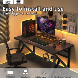 MDee】Type C COB Tape Light LED Strip 1.64ft/0.5m- Flexible 5mm Hidden DC 5V LED Tape with 320 LEDs/m for White (6000K) Lighting. Cuttable, Shapeable, Type C Powered. Ideal for Kitchen