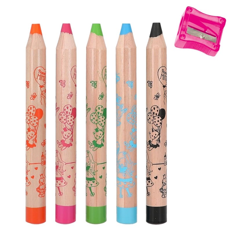 Depesche 12181 Princess Mimi Colouring Pencils, 5 Thick Colouring Pencils
